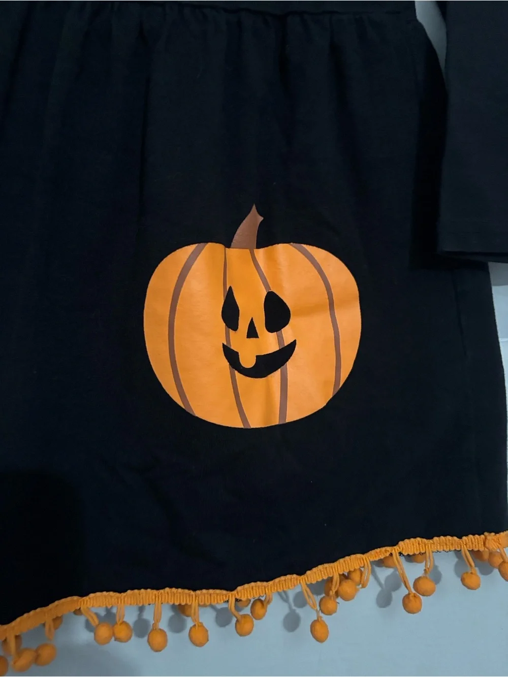 Kids Black Halloween Pumpkin Dress